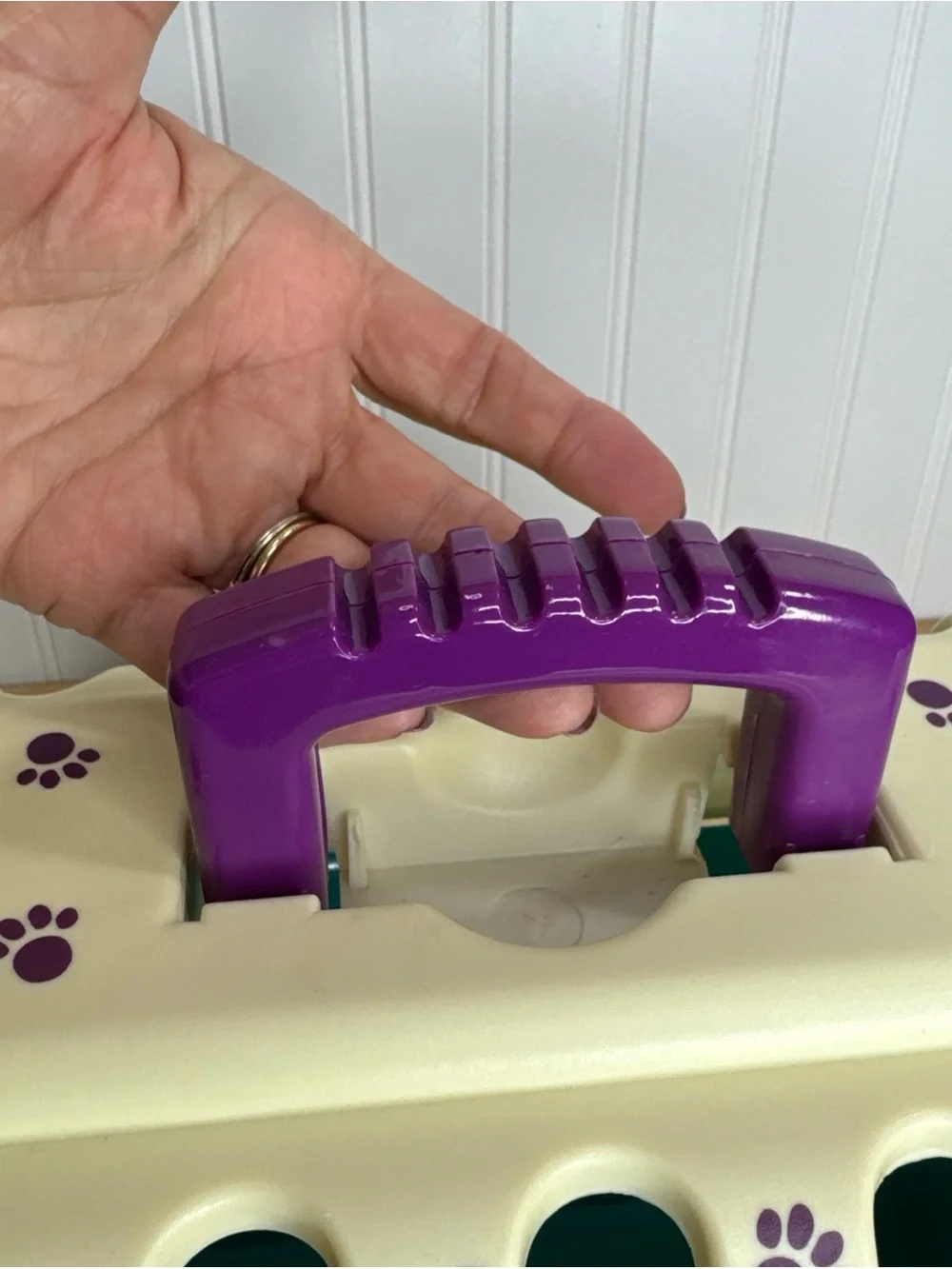 BATTAT Orange White Teal Dog Cat Pet Carrier Hard Plastic 10 x 8 Play Vet